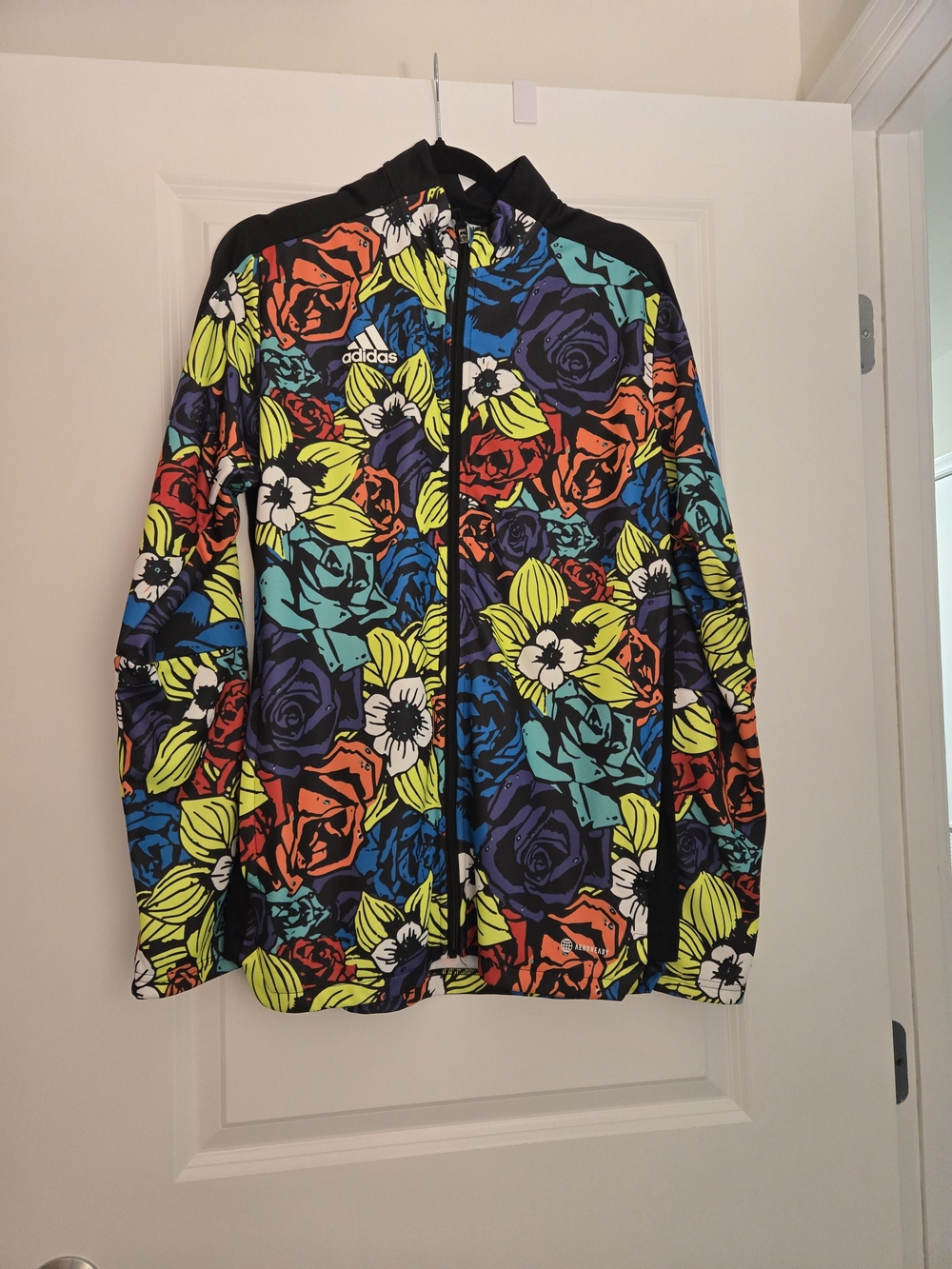 Adidas Vibrant Floral Track Jacket in Neon Mix